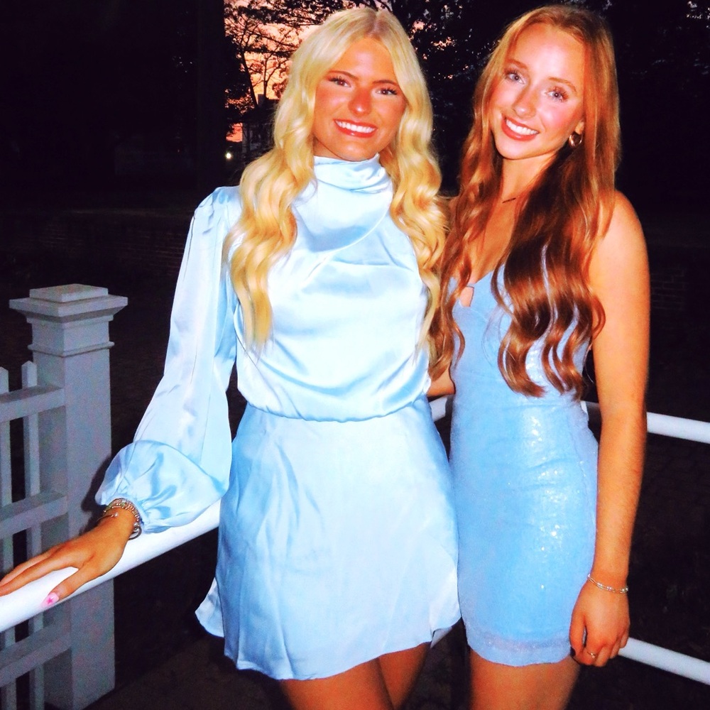 Elegant Blue Mini Dress homecoming or cocktail